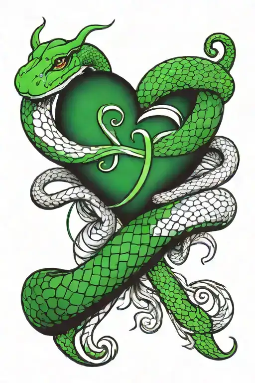 Snake 4Respect 4Freedom 4Loyalty 4Whatimportant Green Heart With A 4 Inside Of The Heart