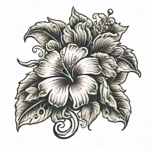 679 In Roman Numerals With Hibiscus Flower
