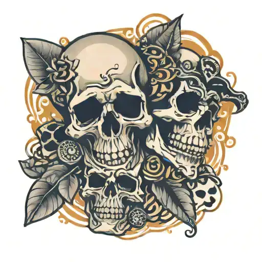 Skulls And Dice Surrounded