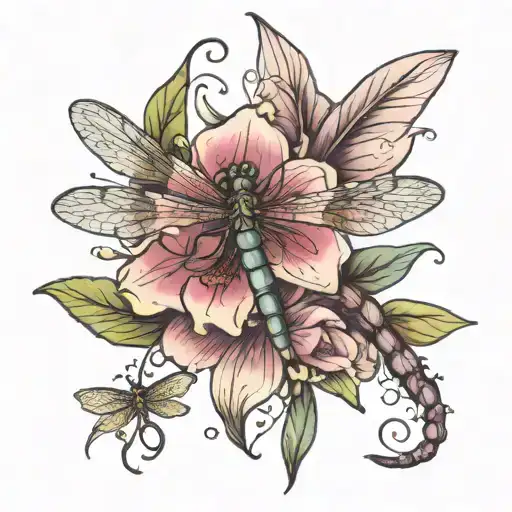 Dragonfly On An Orchid