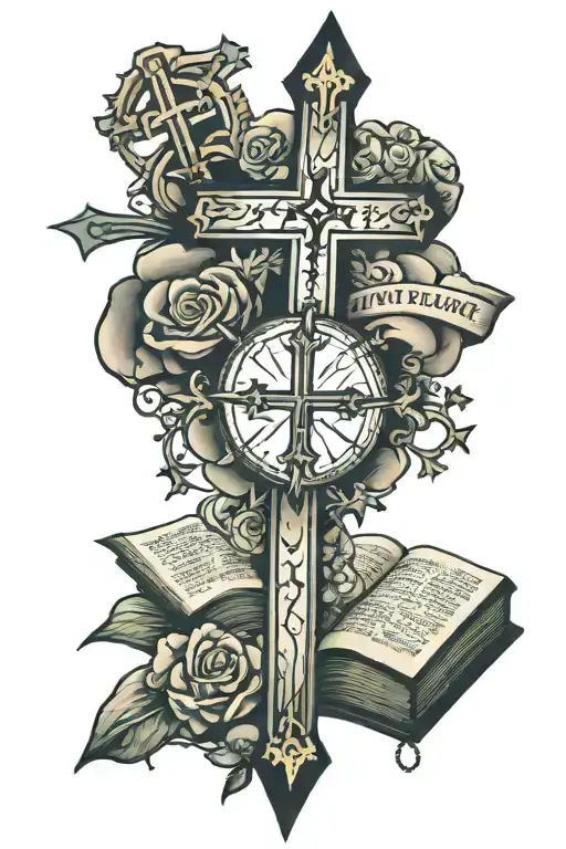 Lighting With Crosses And Bible Verse