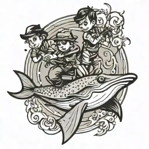 Children Riding Sting Ray