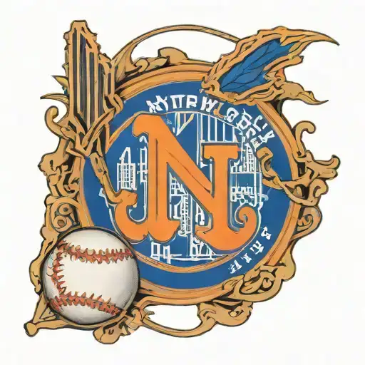 A New York Mets Logo Intertwined With Baseball Stitches