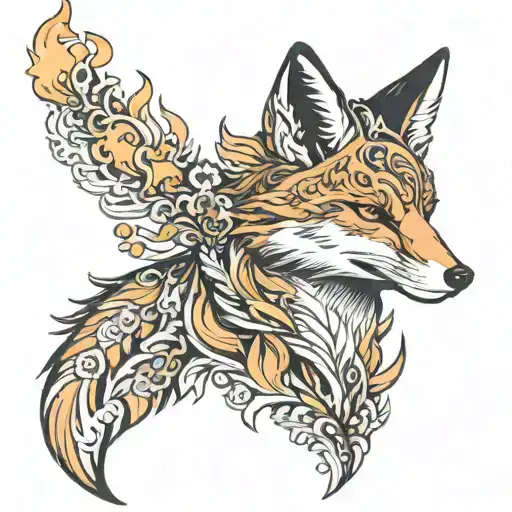 A Fox With Fire On His Eartips Wanting To Spit A Flamethower With His Mouth