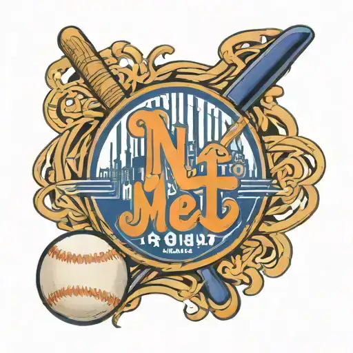 A New York Mets Logo Intertwined With Baseball Stitches