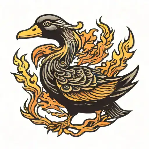 Duck Rising From Flames