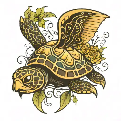 Butter Flys And Turtle Surrounded