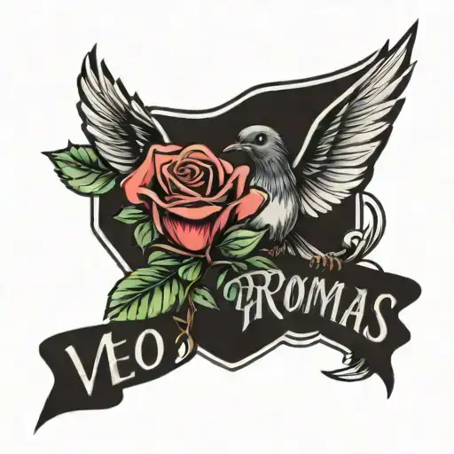 On Forearm With The Name Robin With Roses And The Vives Turning Into To The Words Mommas Boy