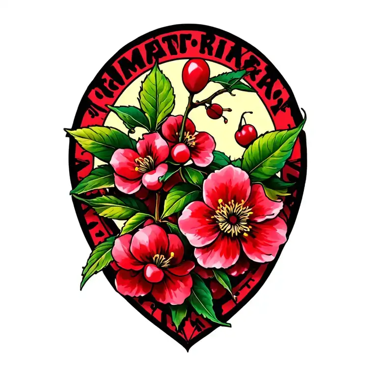 Cherry Tree And Flower