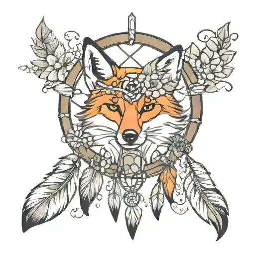 Dreamcatcher With A Fox Surrounded