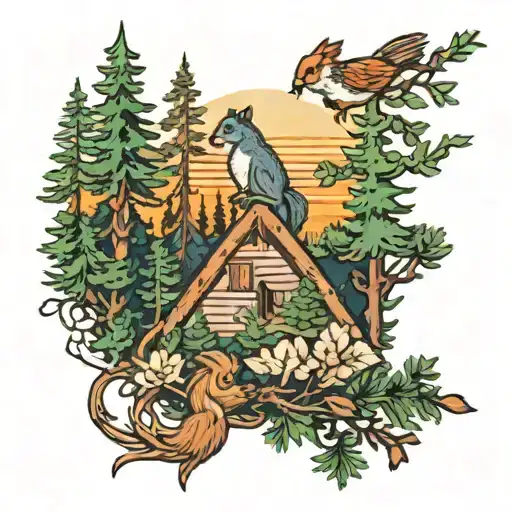 Evergreen Trees Sunset Hiking Music Birds Squirrels