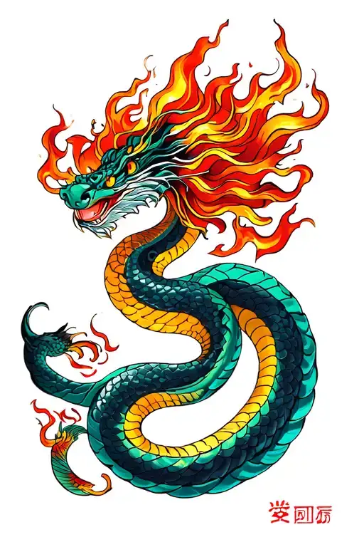 Fire Snake And Chinese Design