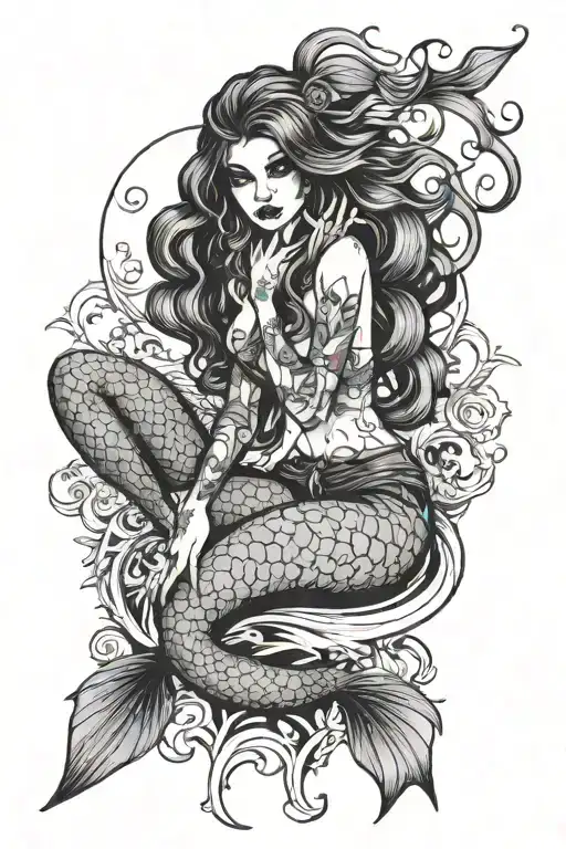 Gothic Mermaid Sitting