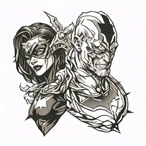 Dc Comics Superhero Black And White Arm Tattoo Sleeve