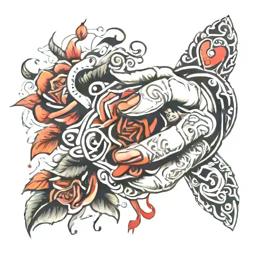 Hand Tattoo Suffering From Love