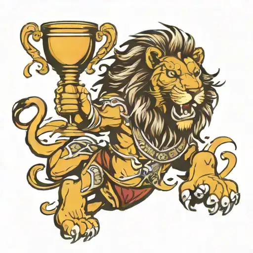 Lion Sporting Champion With The Cup