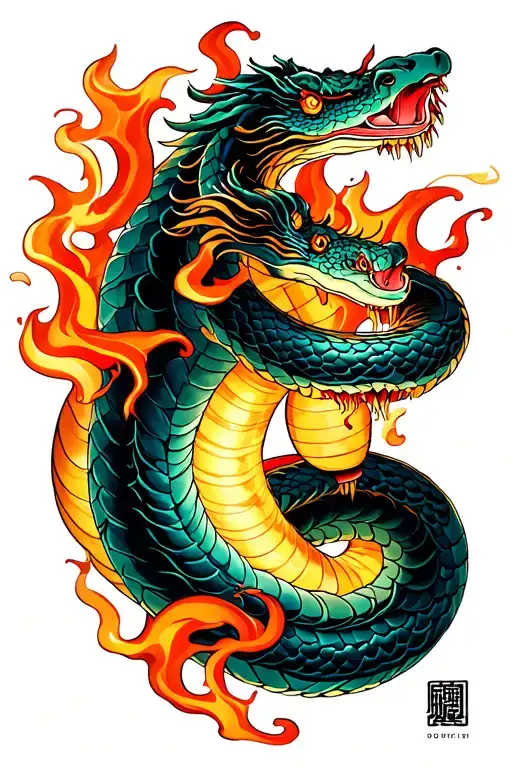 Fire Snake On Chinese Lantern