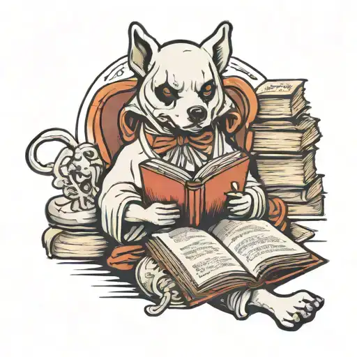 Dog Dressed As Ghost Reading Book