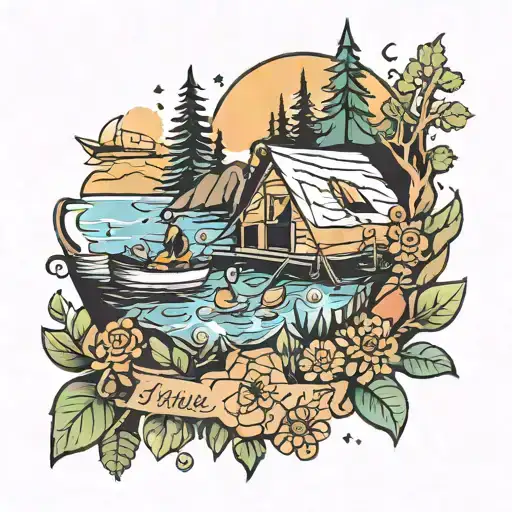 Friends Family Camping Fishing