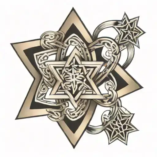 Jewish Star Made Of Mobius Strip Forming The Shape