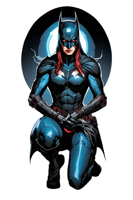 Azreal From Batman Arkham Knight Kneeling At Cross