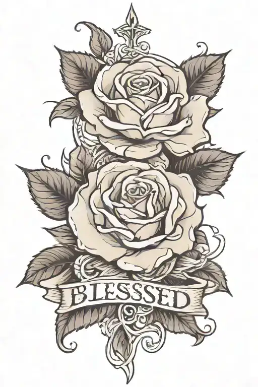Blessed Name On Rose
