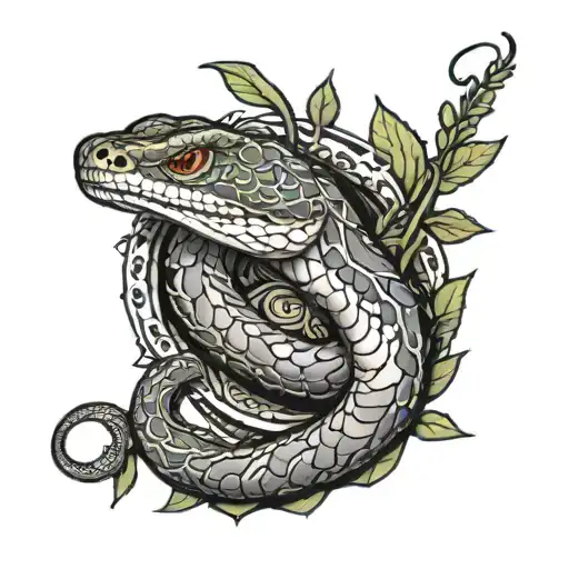 Snake Wrapped Around Entire Arm Sleeve
