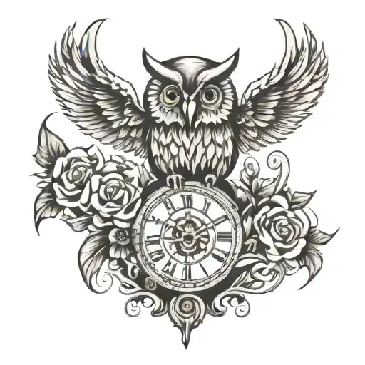 Clock And Owl