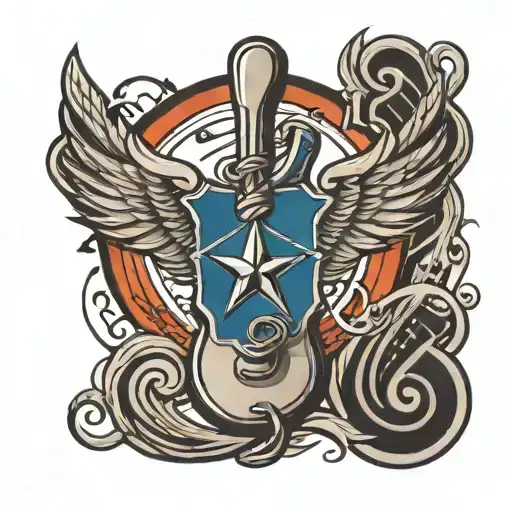 Air Force Logo And Music Note Intertwined