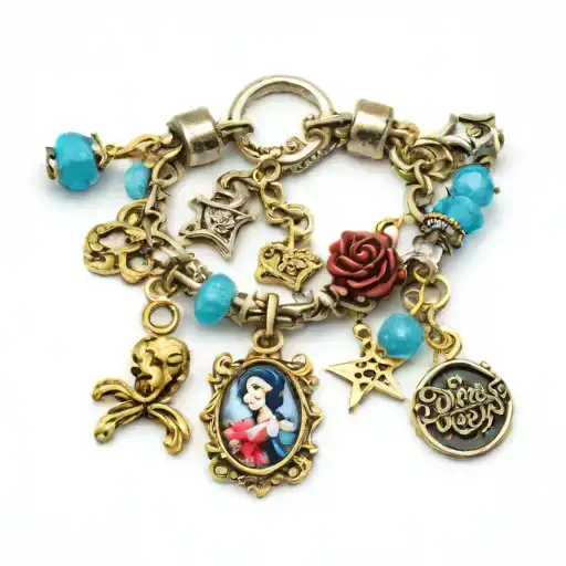 Bracelet With Disney Once Upon A Time Charms Hanging