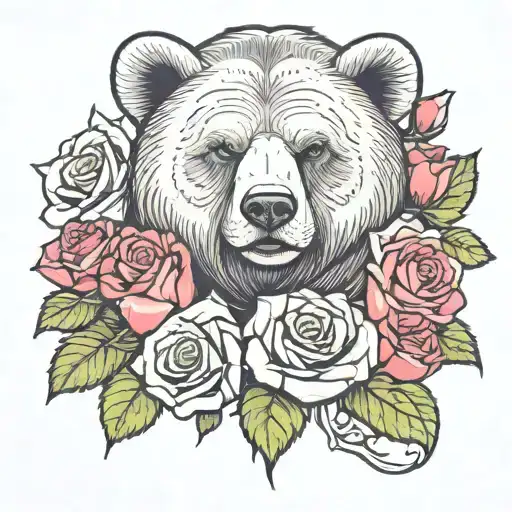 Bear Wrapped In Roses
