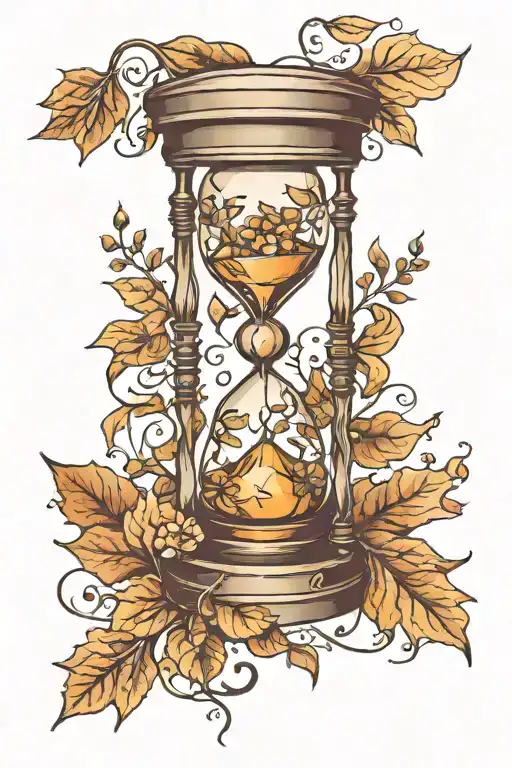 Hourglass Surrounded By Leaves