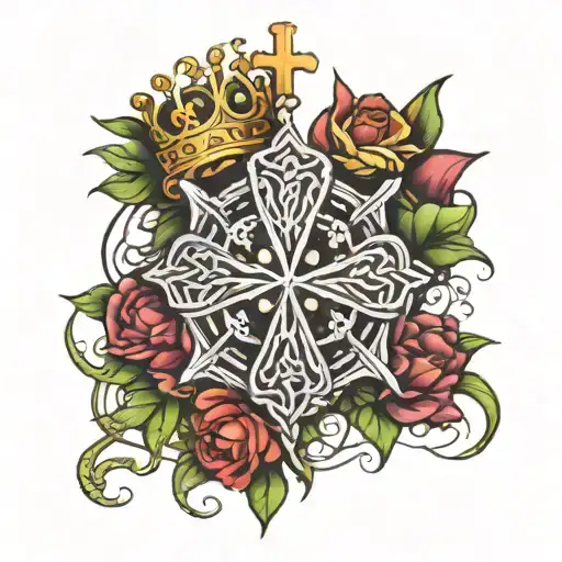 Irish Celtic Cross And Crown