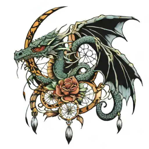 Dragon With Dream Catcher