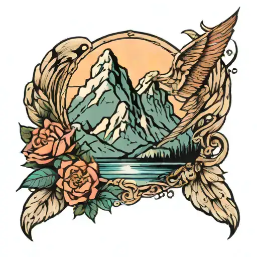 Wing With Mountain In It