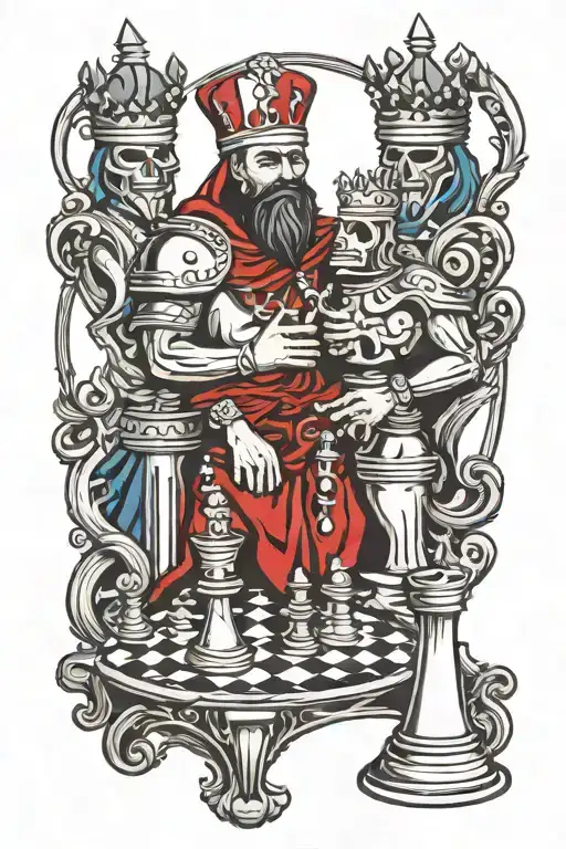 A Spartin With A Templar And King Chess Piece