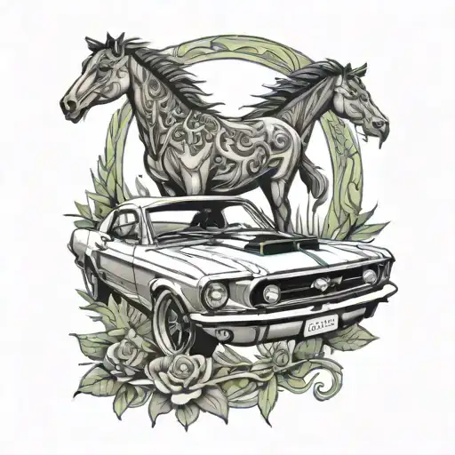 Tattoo Of Fordmustang Elanor Is Going Our From Nature Frame