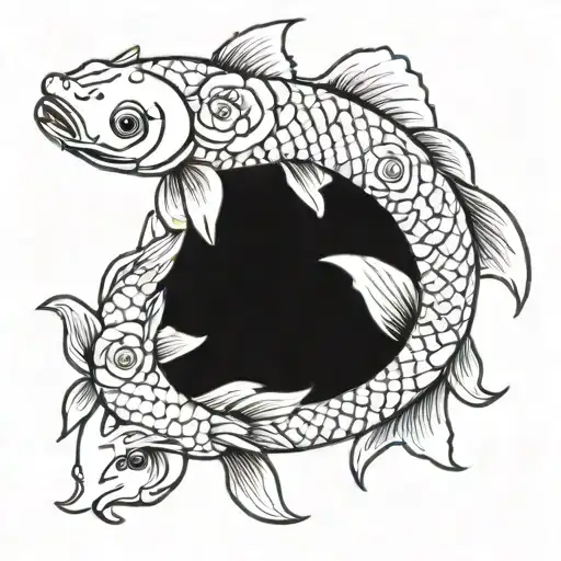 Koi Fish Rose Wrapped