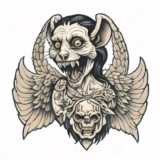 Angel With Screaming Opossum Face