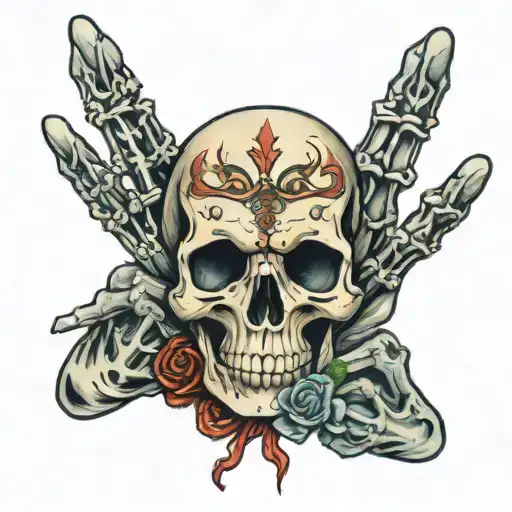Skeleton Hand With Strika On It No Skull Surrounded
