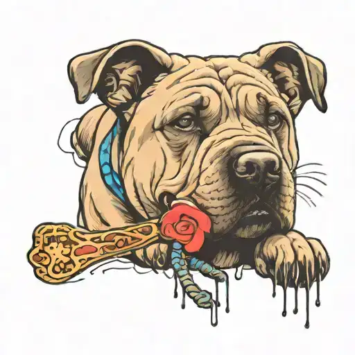 Sharpei-lab Mix With Dog Treat