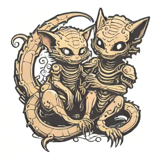 Cute Xenomorph Holding Jonsey The Cat