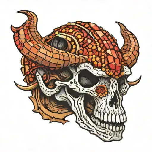 Parasaurolophus Skull Made Of Cinnabar Crystals