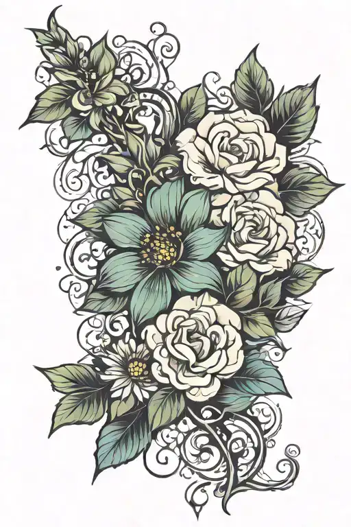 Aesthetic Floral Fore Arm Sleeve