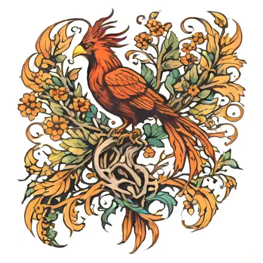 Phoenix And Tree Growing