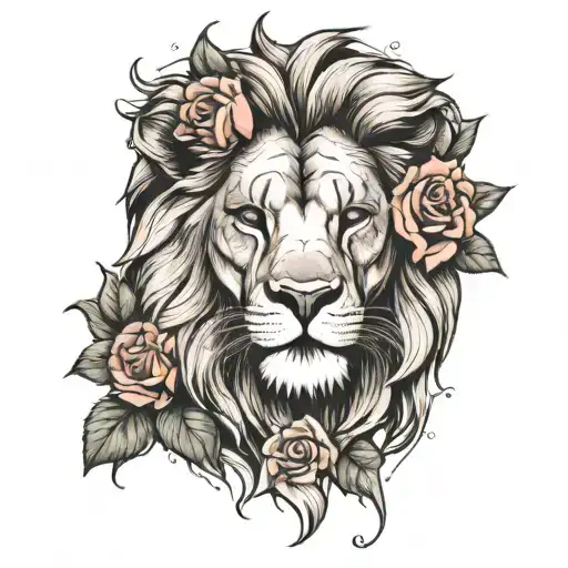 Lion With Rose Made