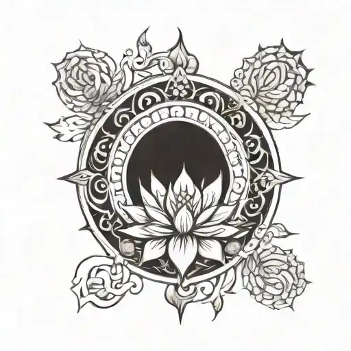 Sun God With Lotus Mandala