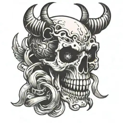 Depression Anxiety Alone Demon Skull