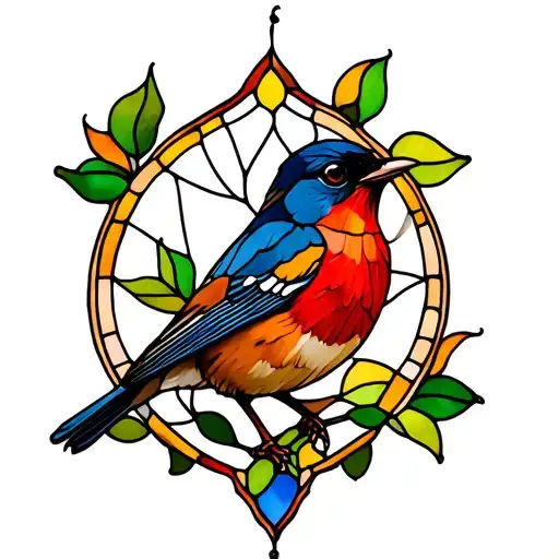 Robin Red Breast Glass Stained Glass