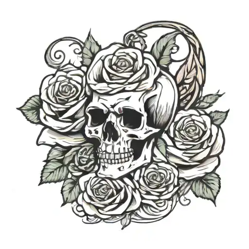 Skul And Rose Wrapped